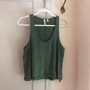 RVCA Green Crop Tank Top